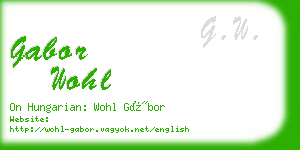 gabor wohl business card